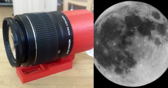 拍月球照出另類新招 3D打印樹莓派相機搞定,拍攝鏡頭